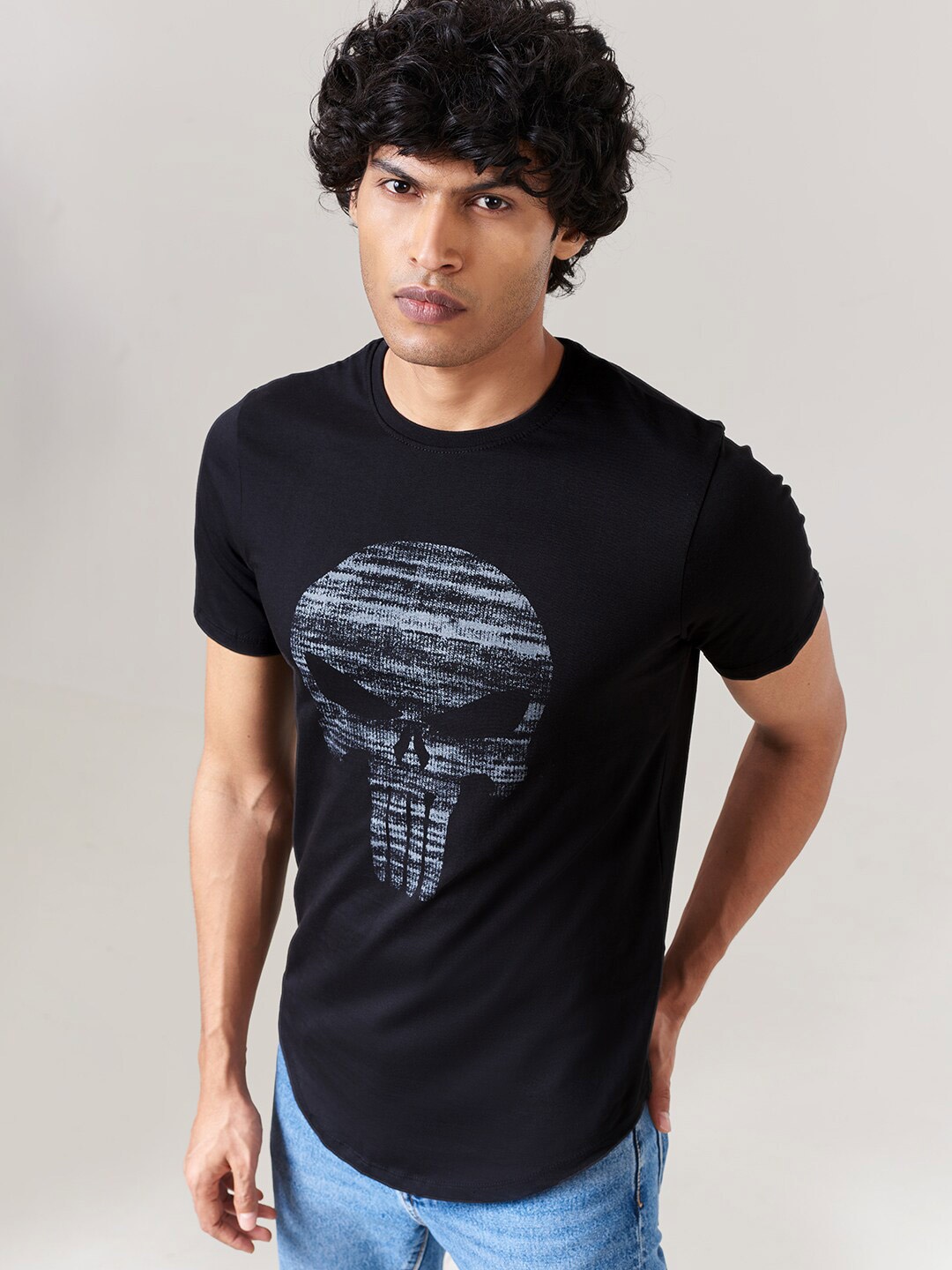 

The Souled Store Men Black Printed T-shirt