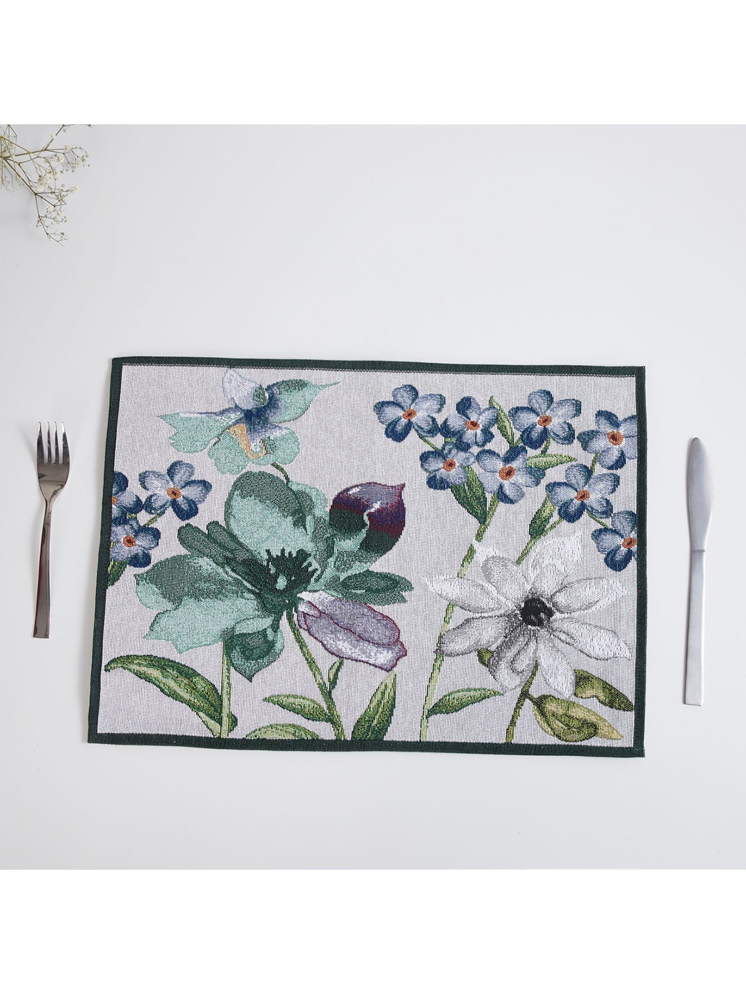 

Home Centre Multicolored Flower Printed Single Placemat, White