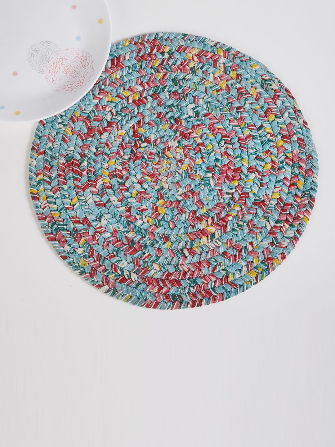 

Home Centre Multicoloured Printed Cotton Round Table Placemat, Multi