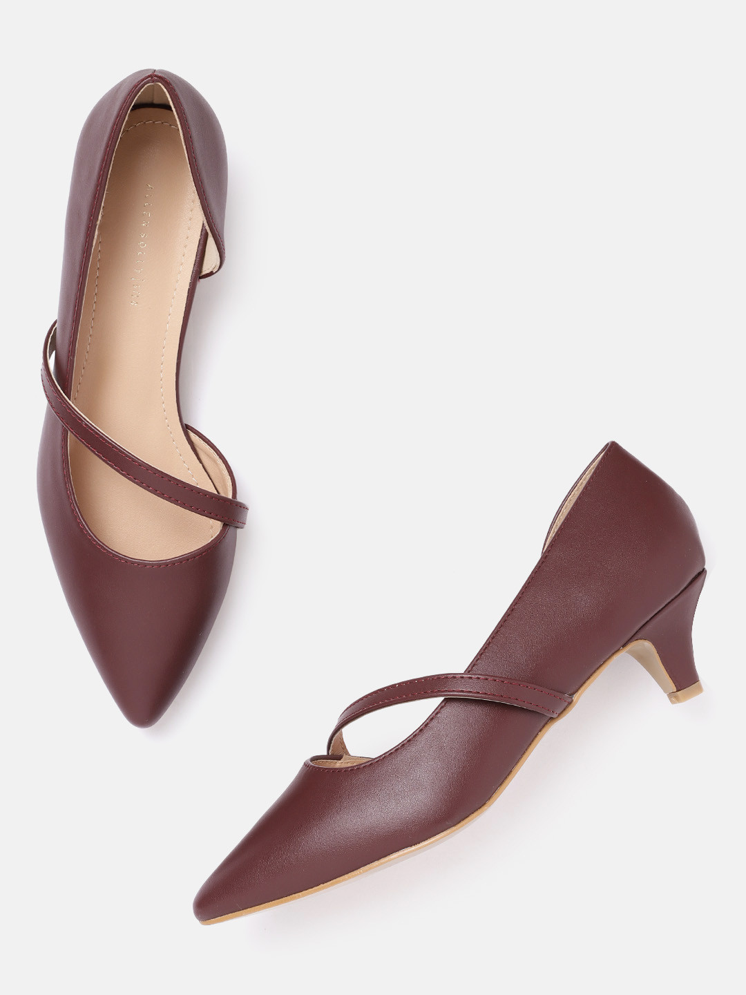 

Allen Solly Burgundy Solid Pumps