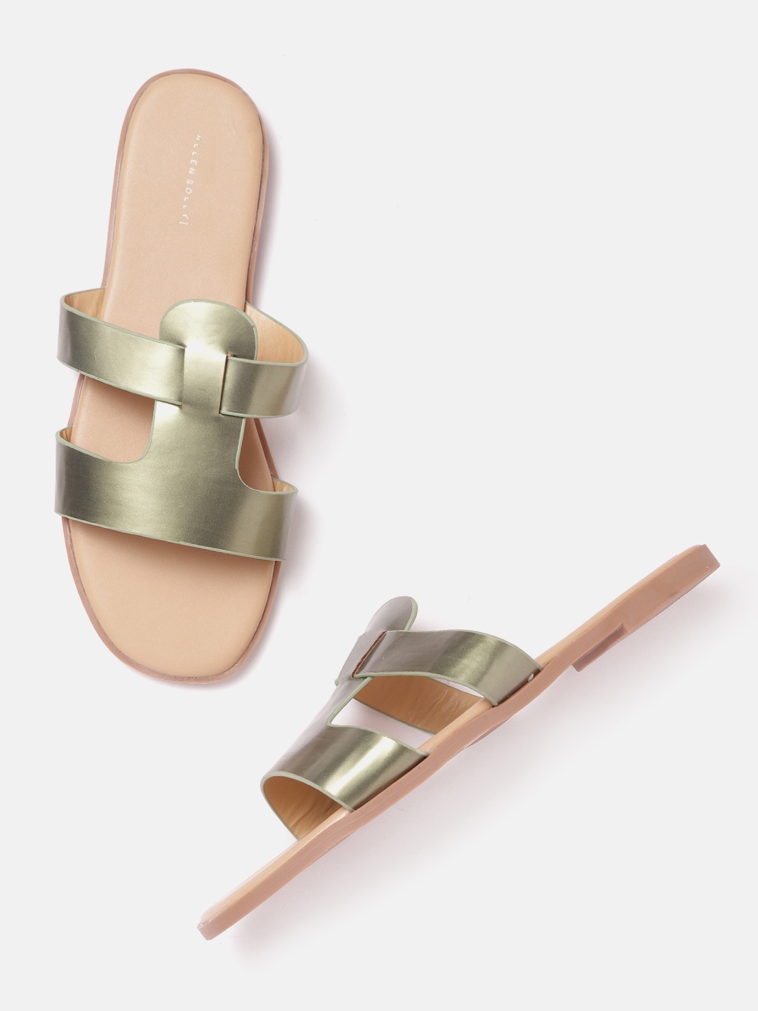 

Allen Solly Women Green Shimmery Open Toe Flats