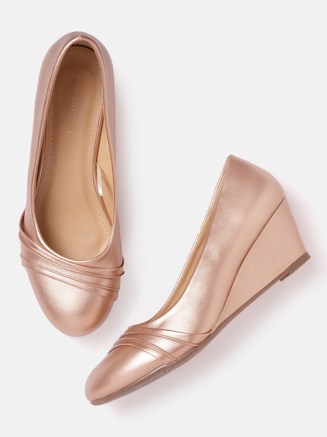

Allen Solly Women Rose Gold Solid Wedge Heels