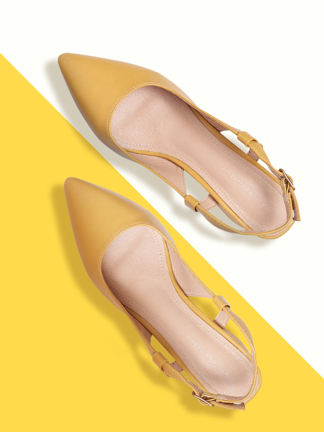 

Allen Solly Women Mustard Yellow Solid Pumps