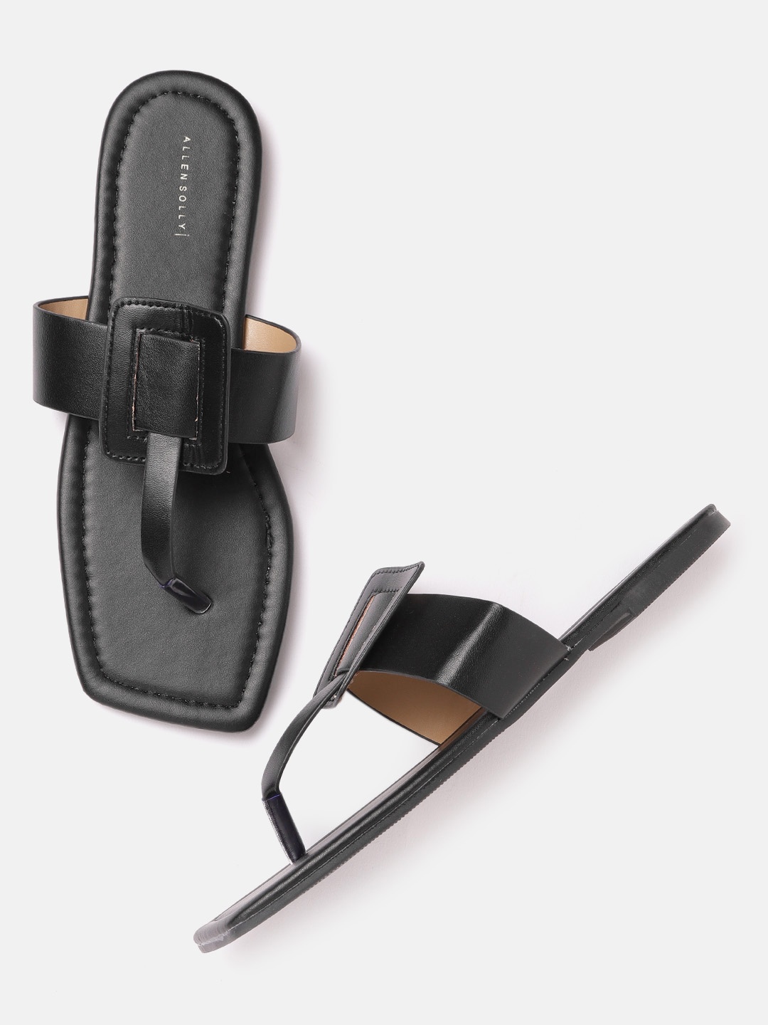 

Allen Solly Women Black Solid T-Strap Flats