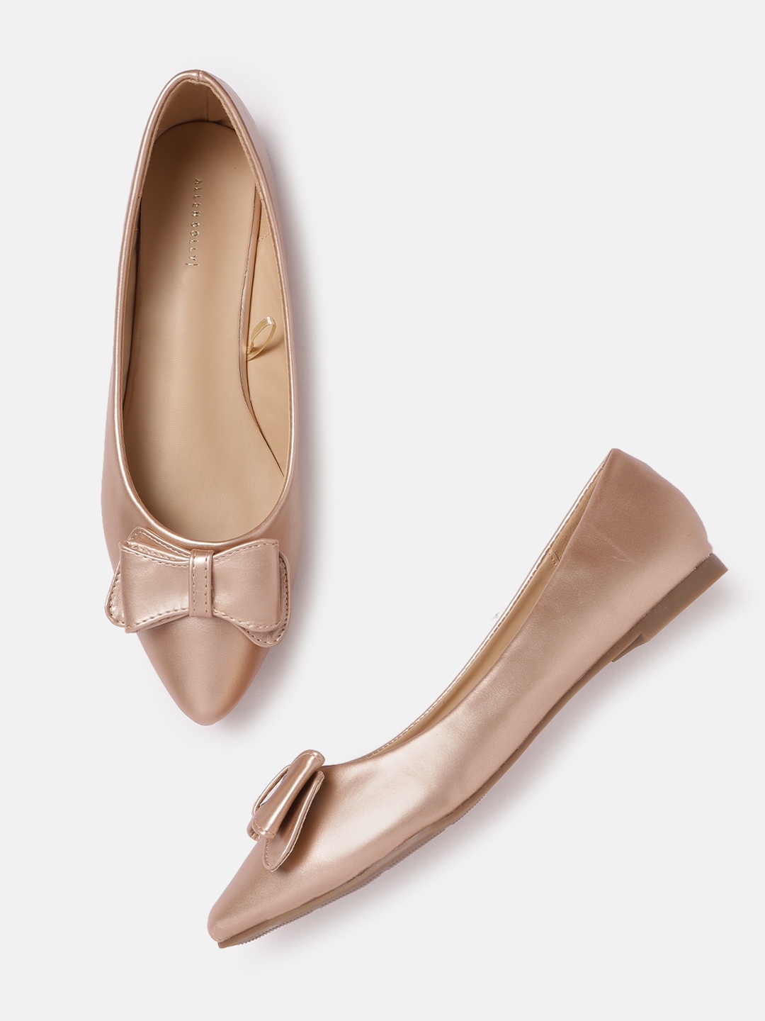 

Allen Solly Women Rose Gold-toned Solid Ballerinas with Bows