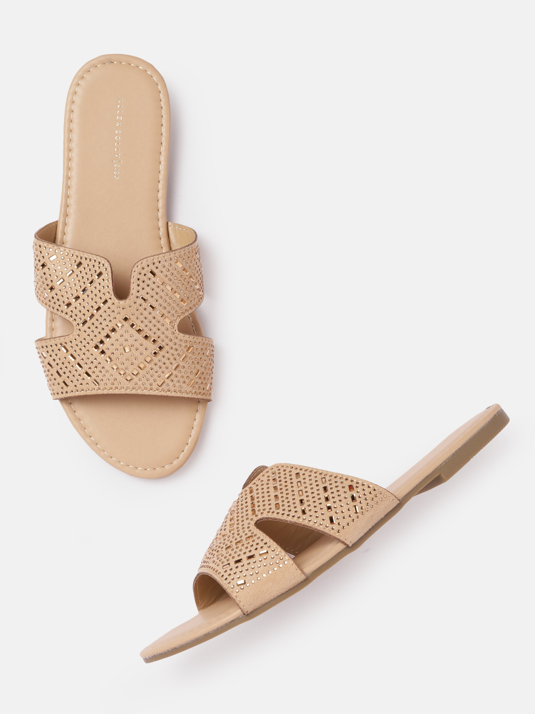 

Allen Solly Women Beige Embellished Open Toe Flats