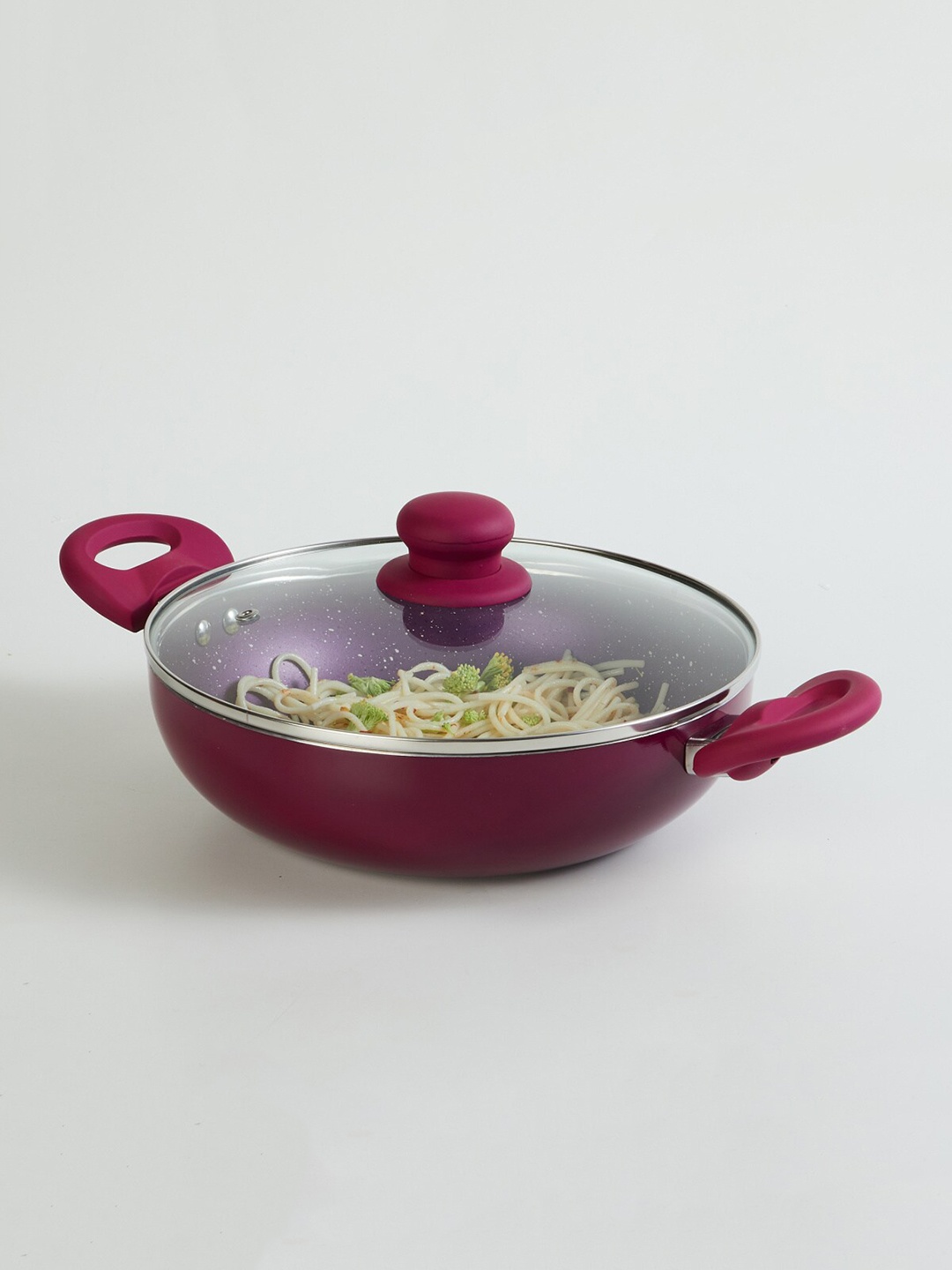 

Home Centre Purple Purple Aluminium Kadhai With Lid