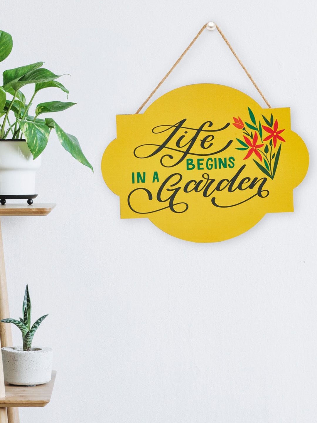 

Home Centre Yellow & Black Quoted Wall Decor