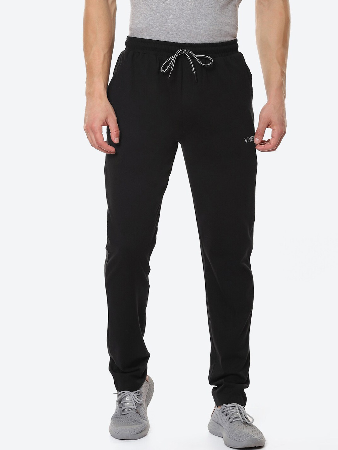 

VINENZIA Men Black Solid Regular Fit Track Pants