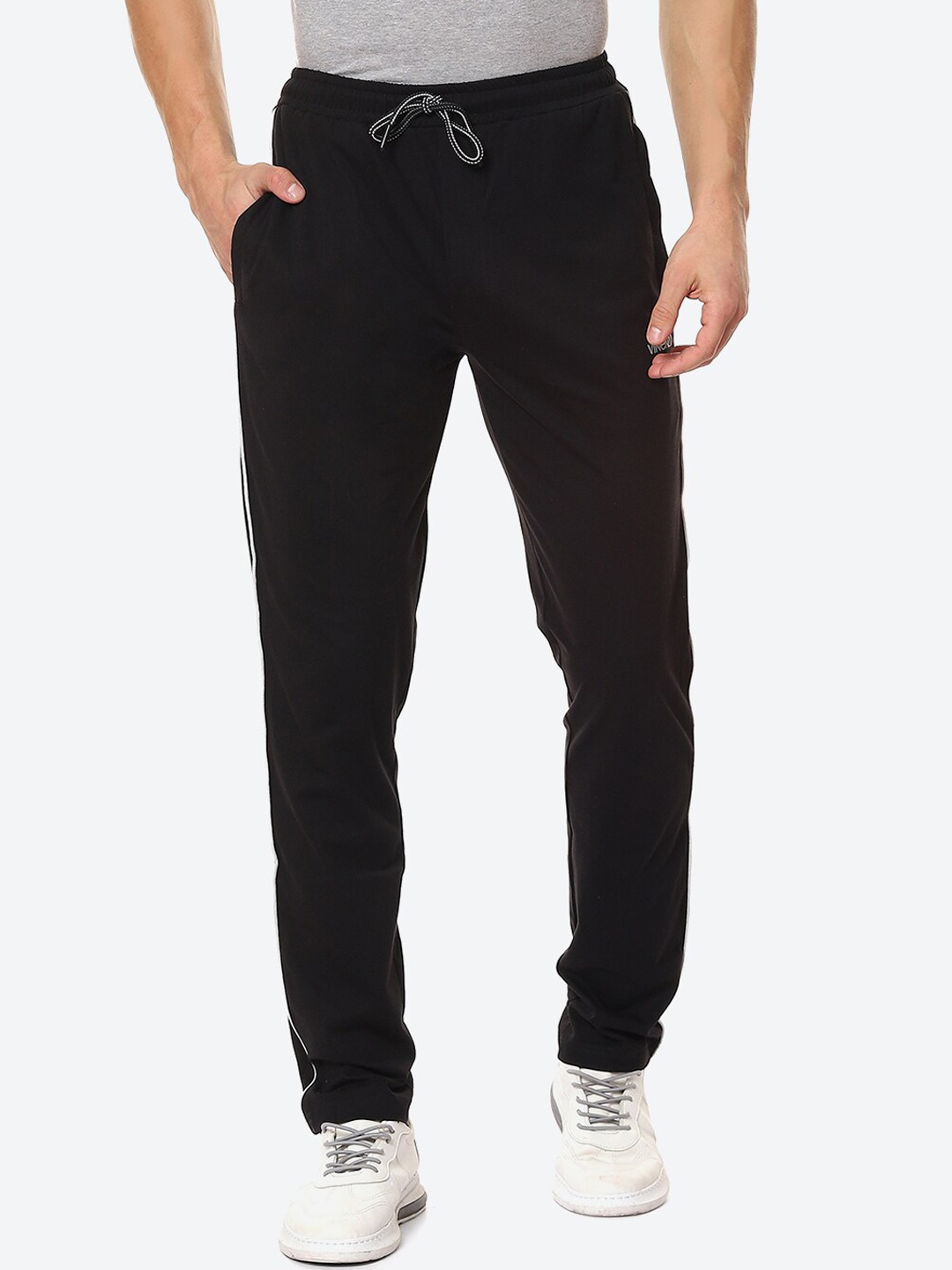 

VINENZIA Men Black Solid Track Pants