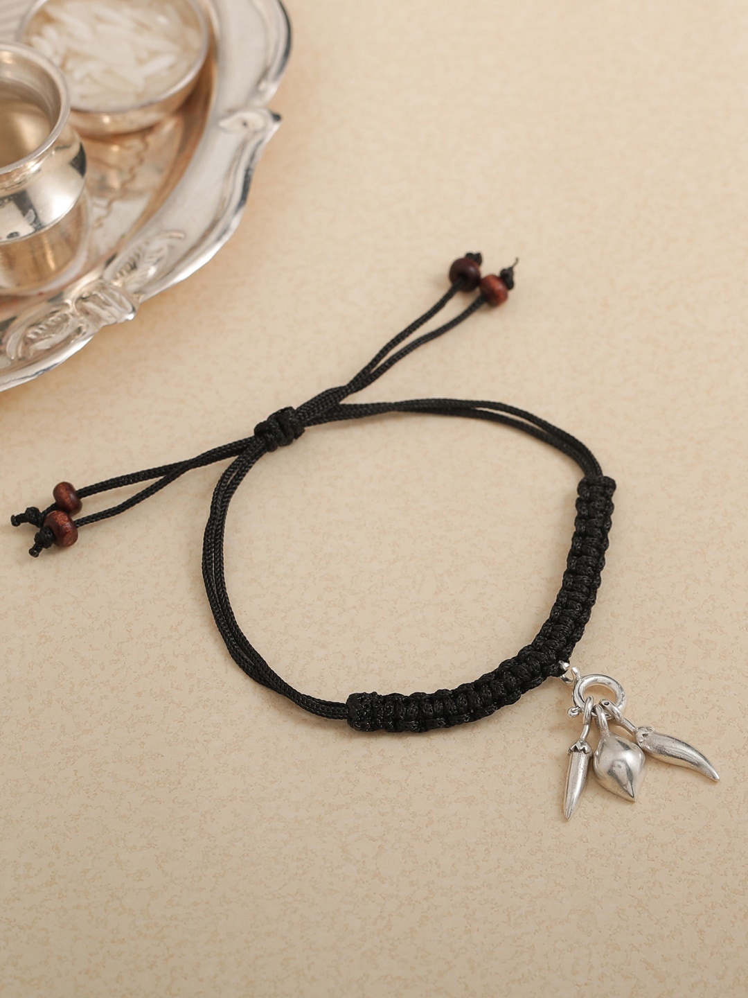 

ADORN by Nikita Ladiwala 925 Silver Black Wraparound Rakhi