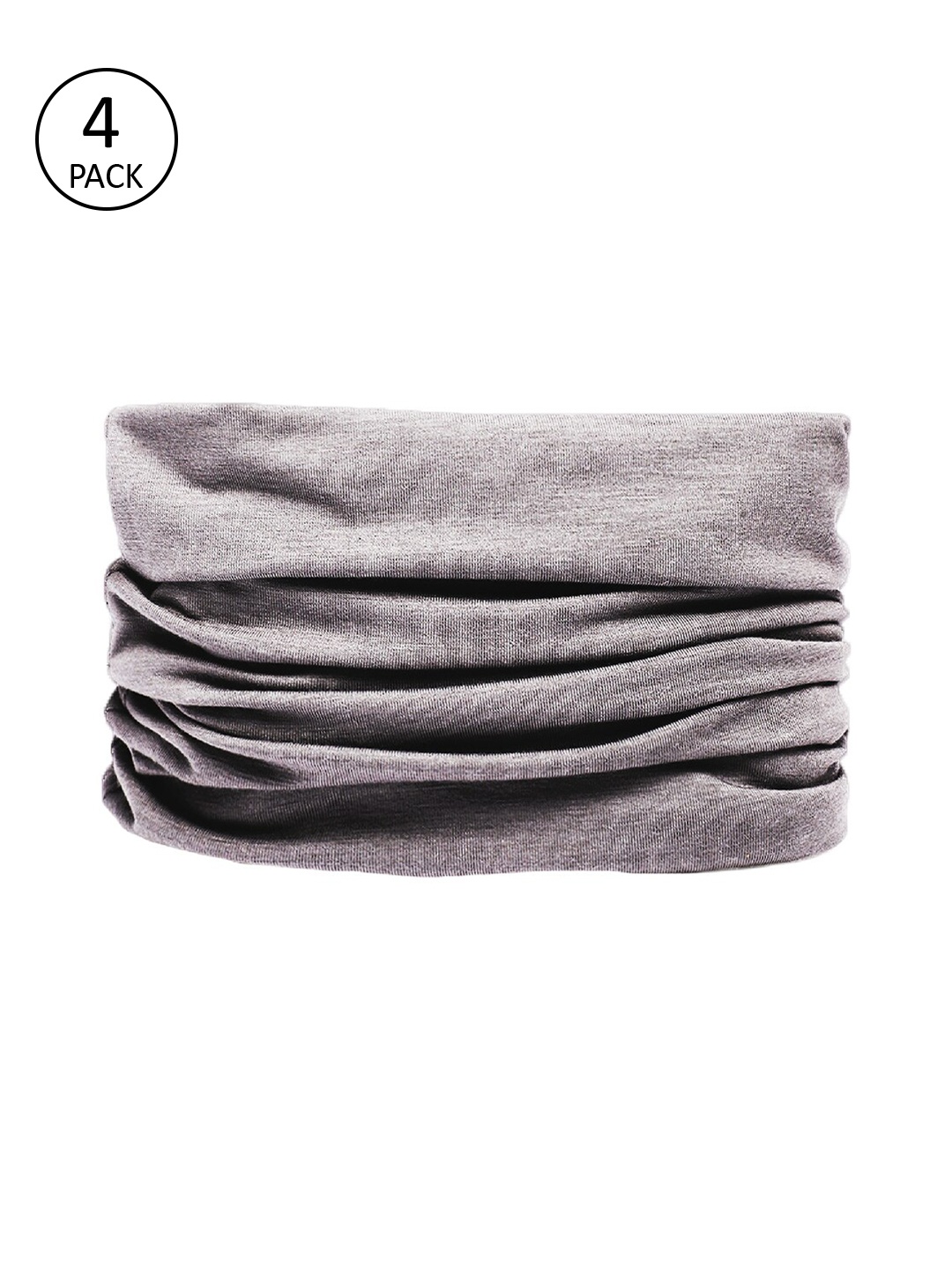 

Heelium Pack of 4 Men Grey Bamboo Seamless Bandana Multipurpose Headband