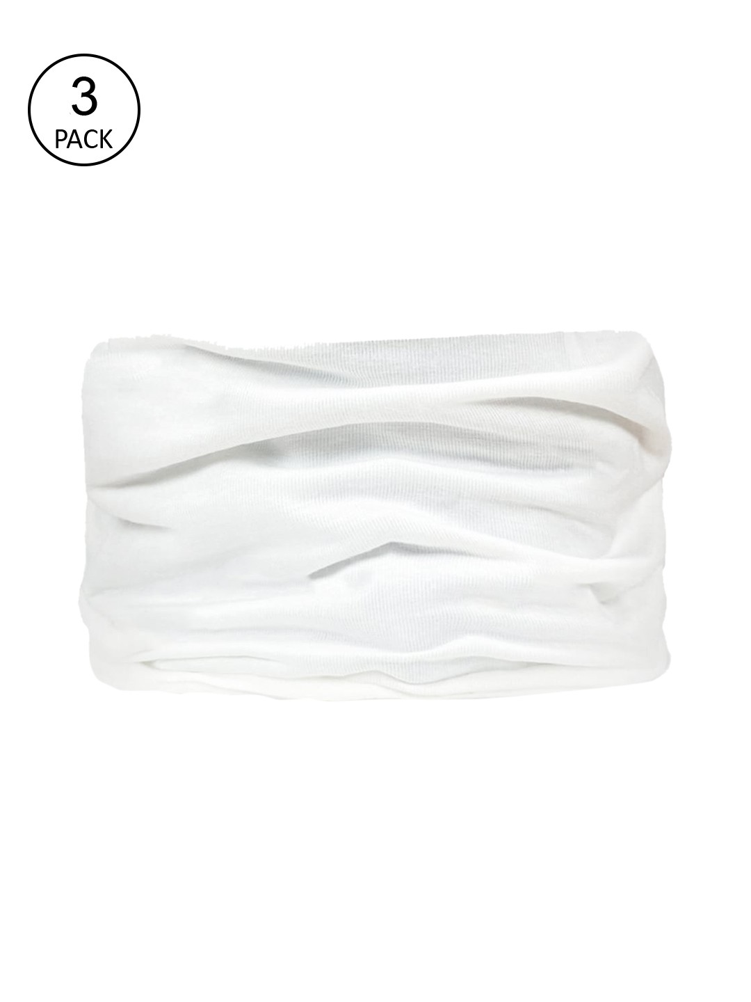 

Heelium Men Pack Of 3 Solid Bamboo Seamless Bandana Headbands, White