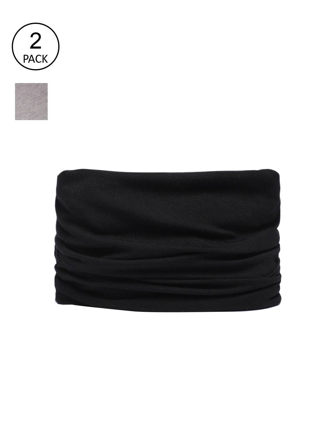 

Heelium Men Pack of 2 Bamboo Seamless Bandana, Black