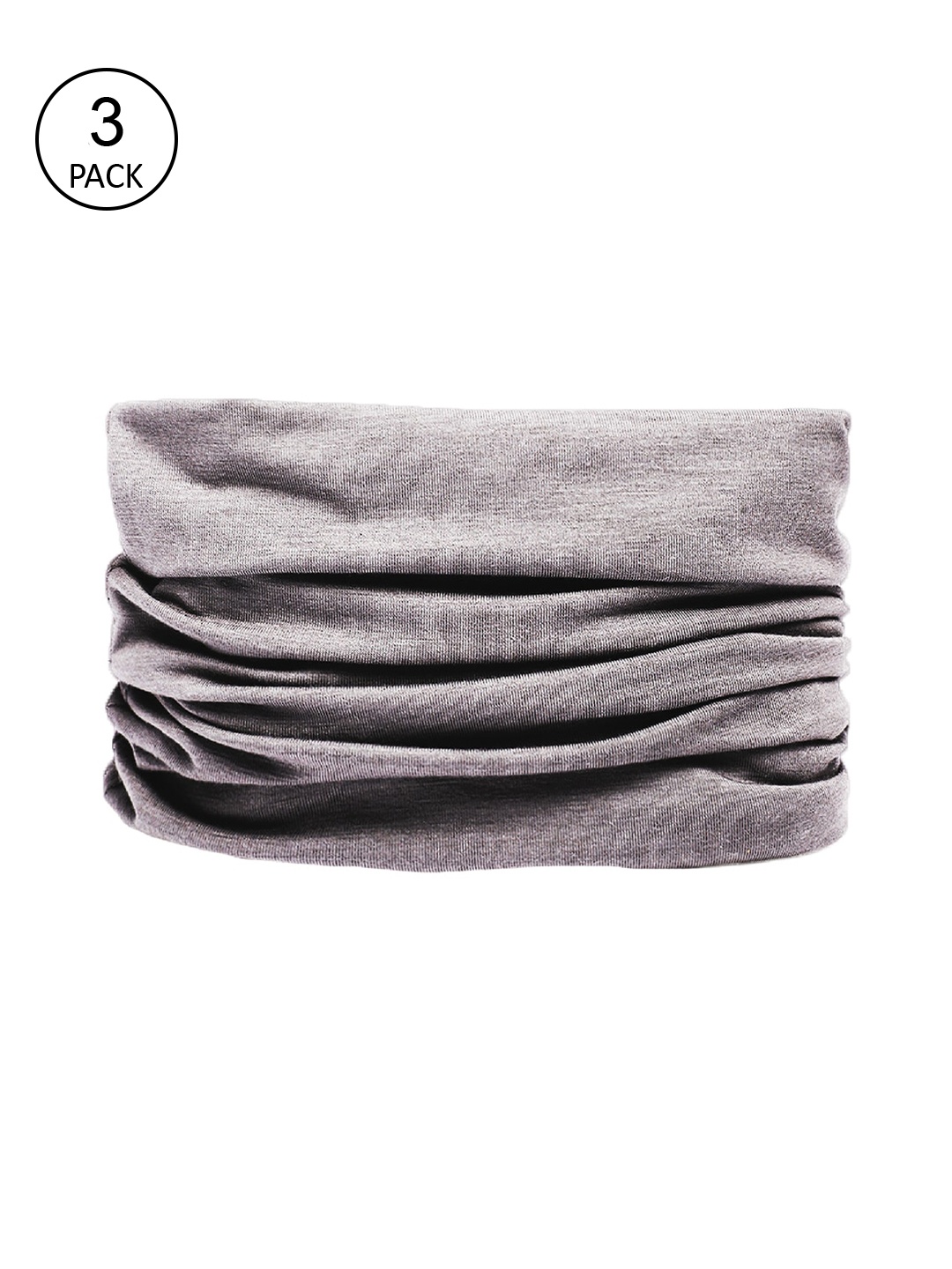 

Heelium Men Grey Pack of 3 Seamless Multipurpose Headband