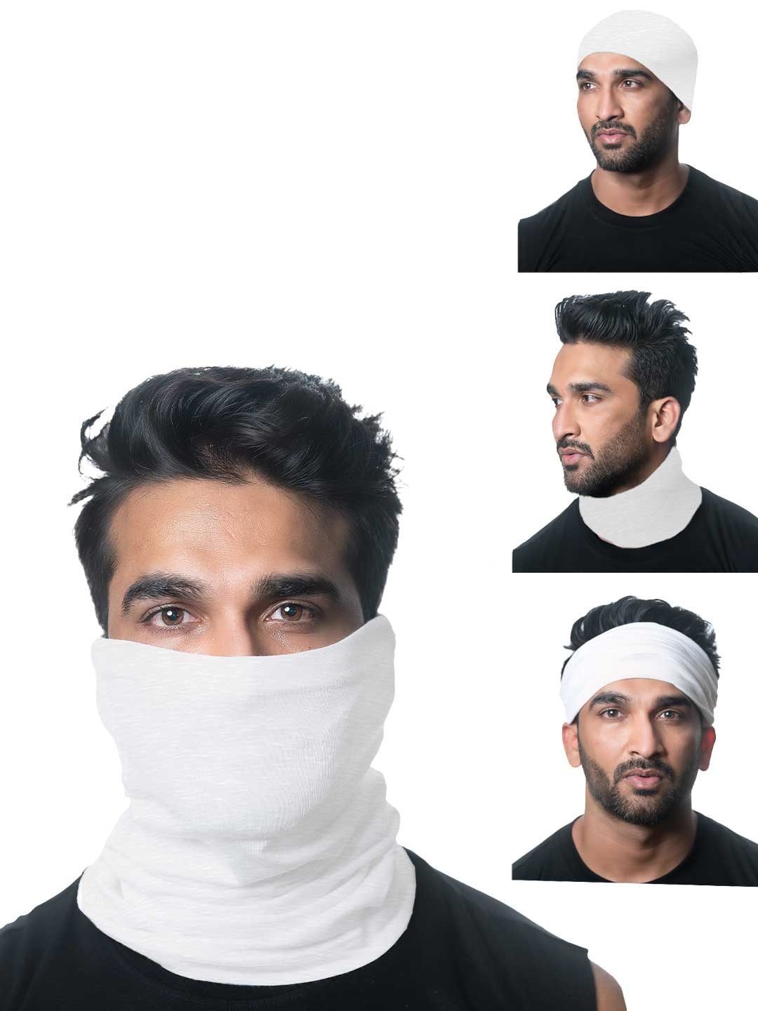 

Heelium Pack of 4 Unisex Oduor Free Soft Breathable Bamboo Bandana, White
