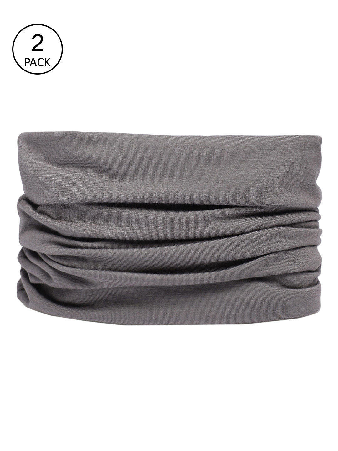 

Heelium Men Pack Of 2 Solid Bamboo Seamless Bandana Headbands, Grey