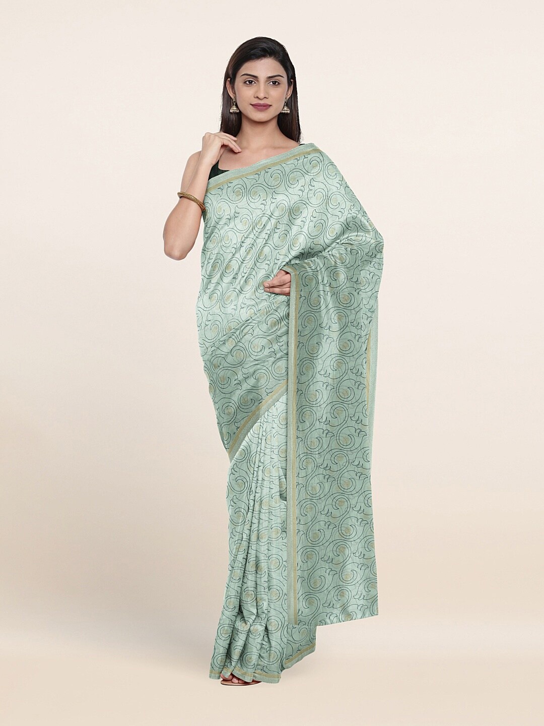 

Pothys Blue Abstract Printed Saree