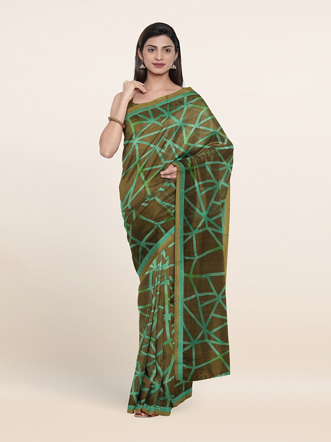 

Pothys Brown & Green Saree