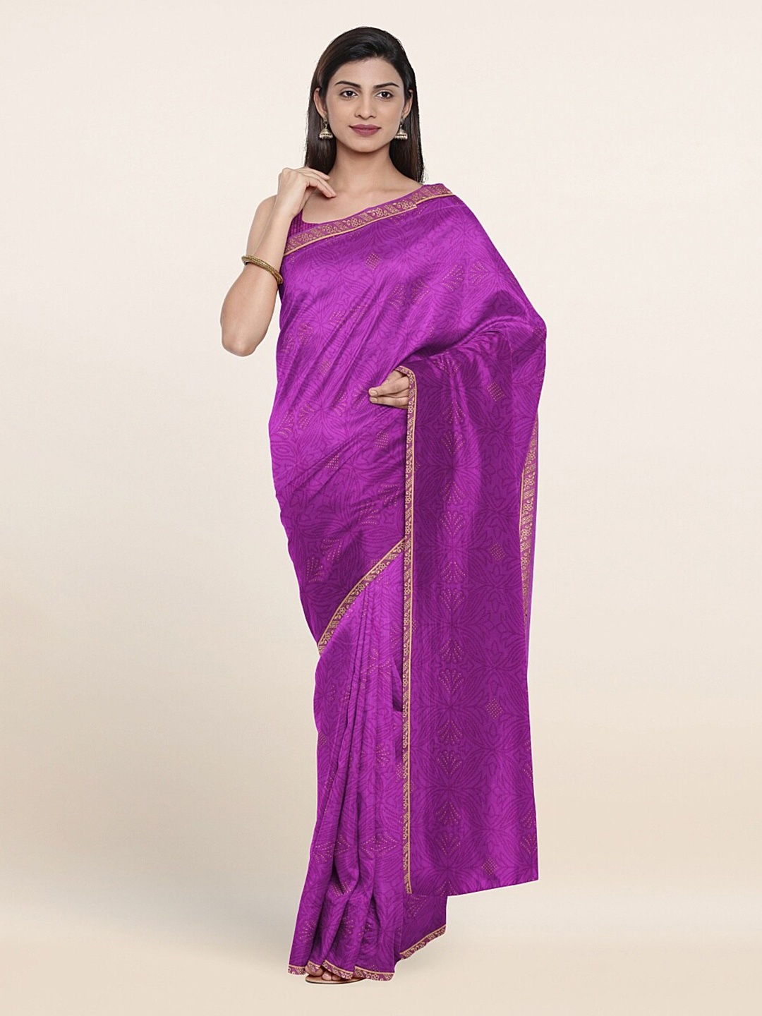 

Pothys Violet Ethnic Motifs Printed Saree