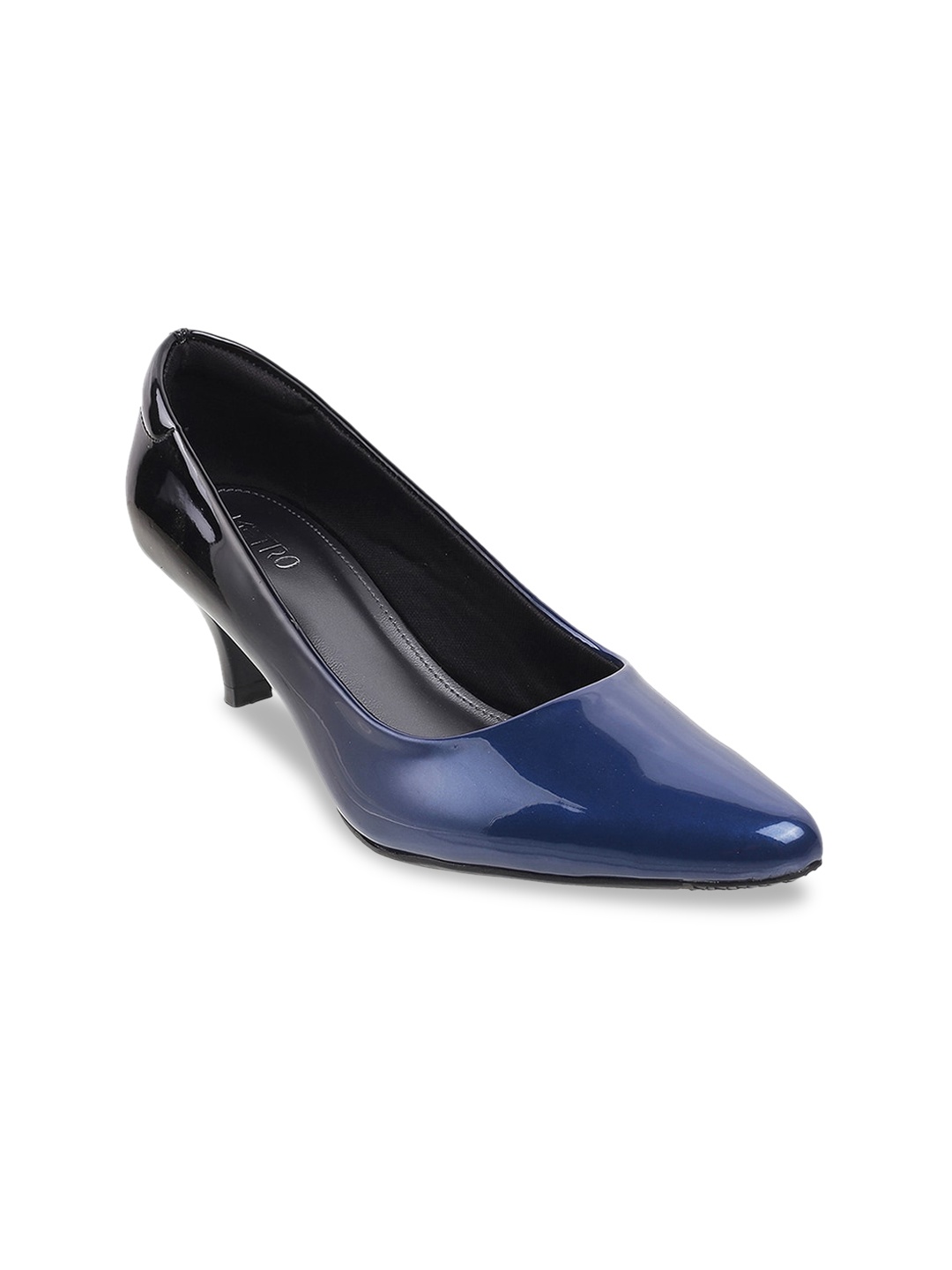 

Metro Blue Blue and Black Kitten Pumps