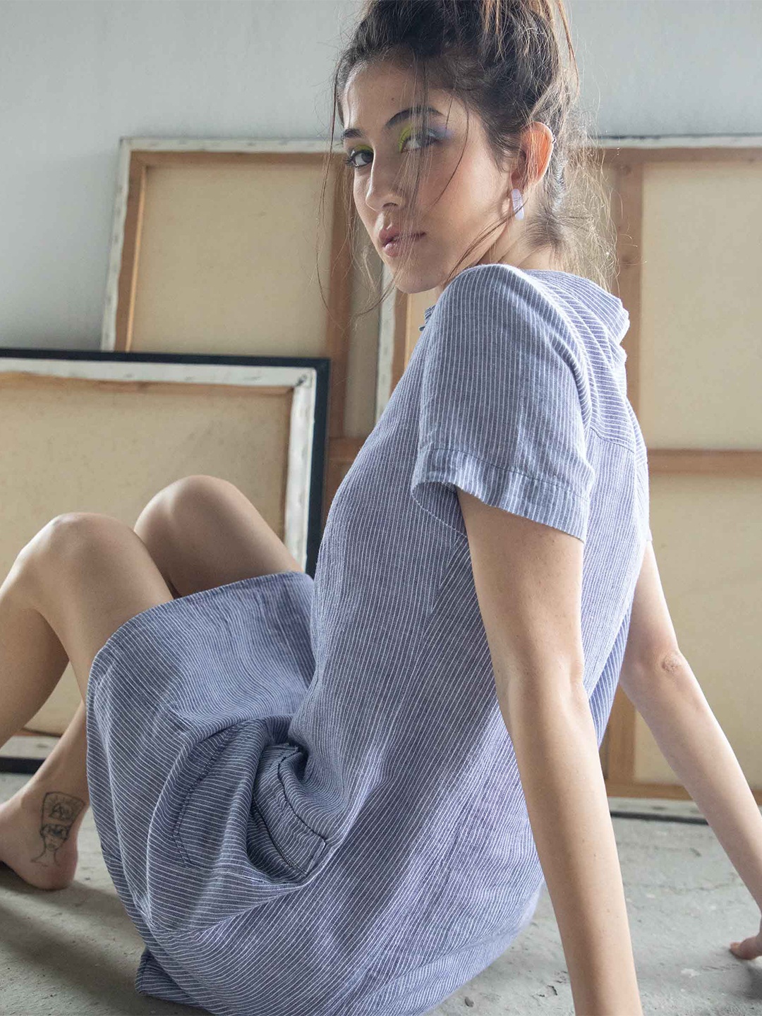 

RAREISM Blue Shirt Dress