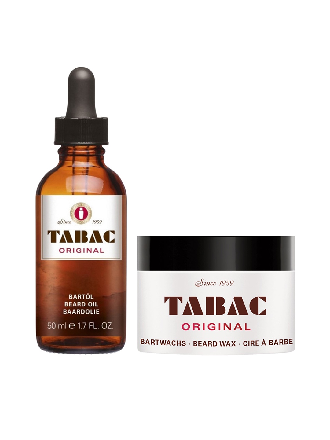 

Tabac Men Set of Beard Oil 50 ml & Beard Wax 40 g, Brown