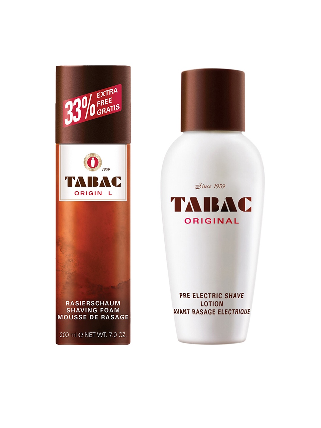 

Tabac Men Set of Shaving Foam 200 ml & Pre Electric Shave Lotion 150 ml, White