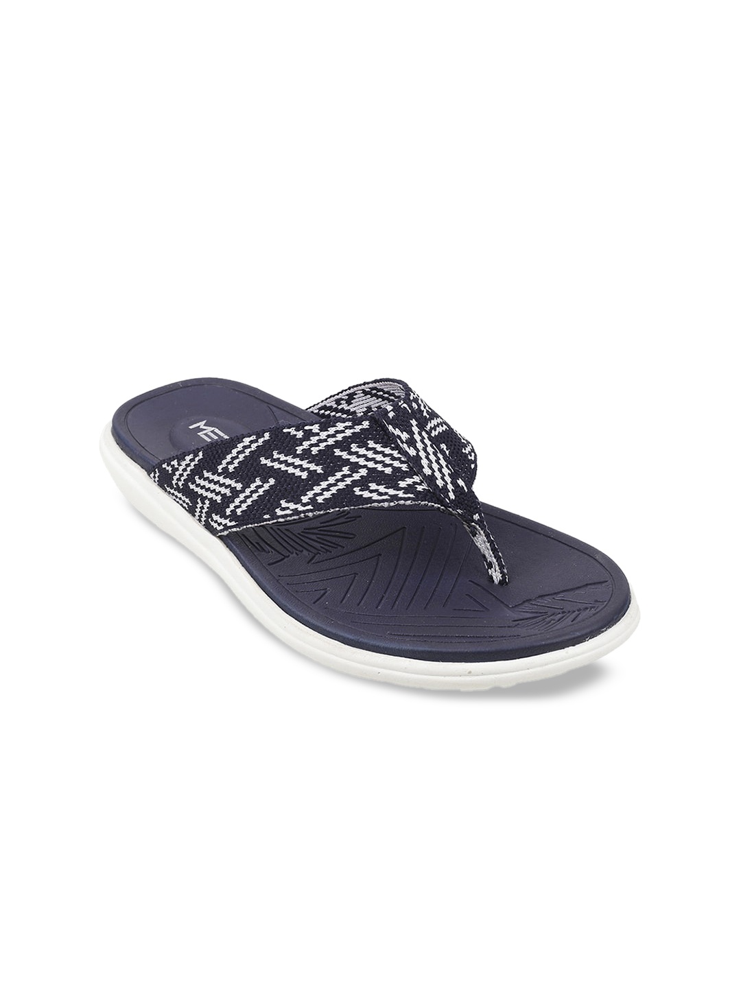 

Metro Women Blue Printed Open Toe Flats