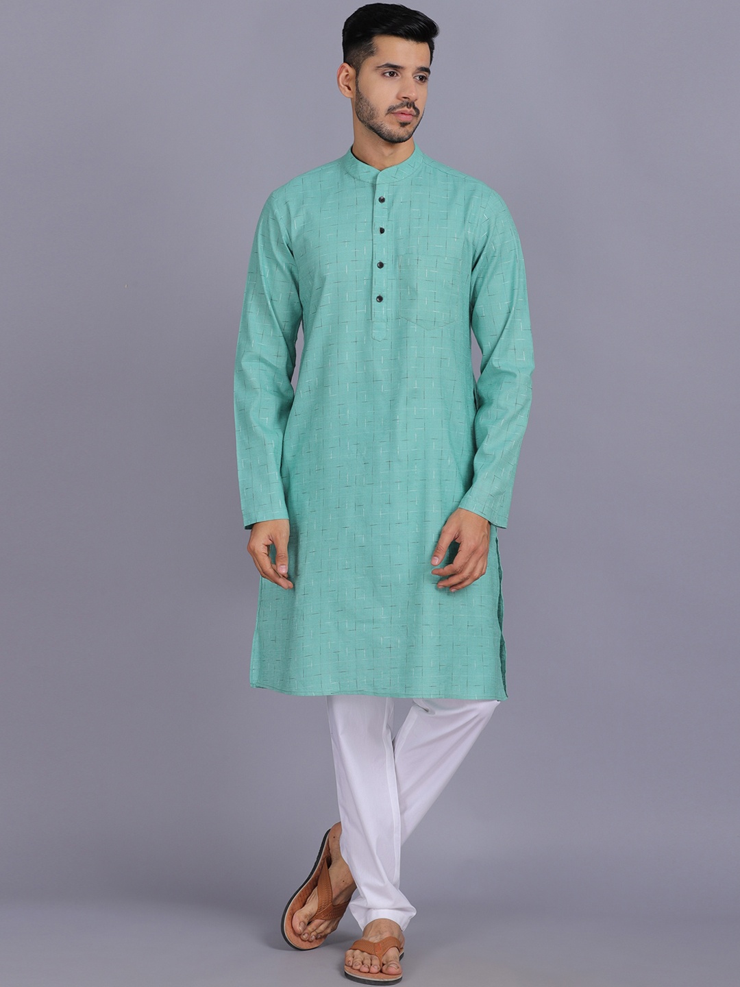 

Waahiba Men Blue Kurta