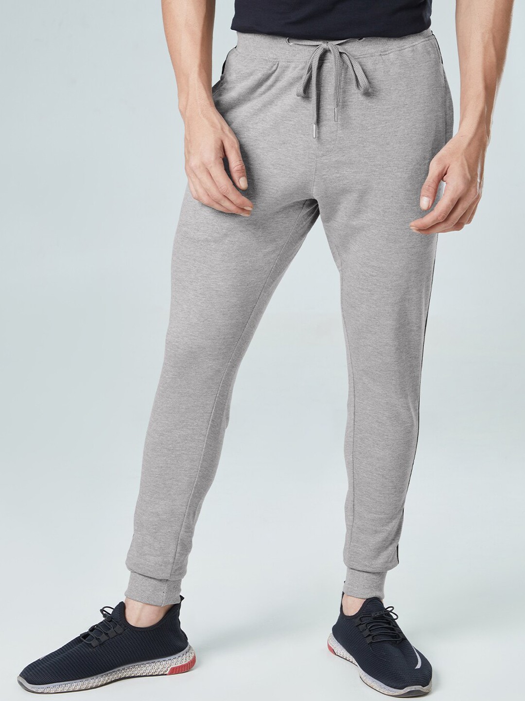 

The Souled Store Men Grey Solid Cotton Joggers