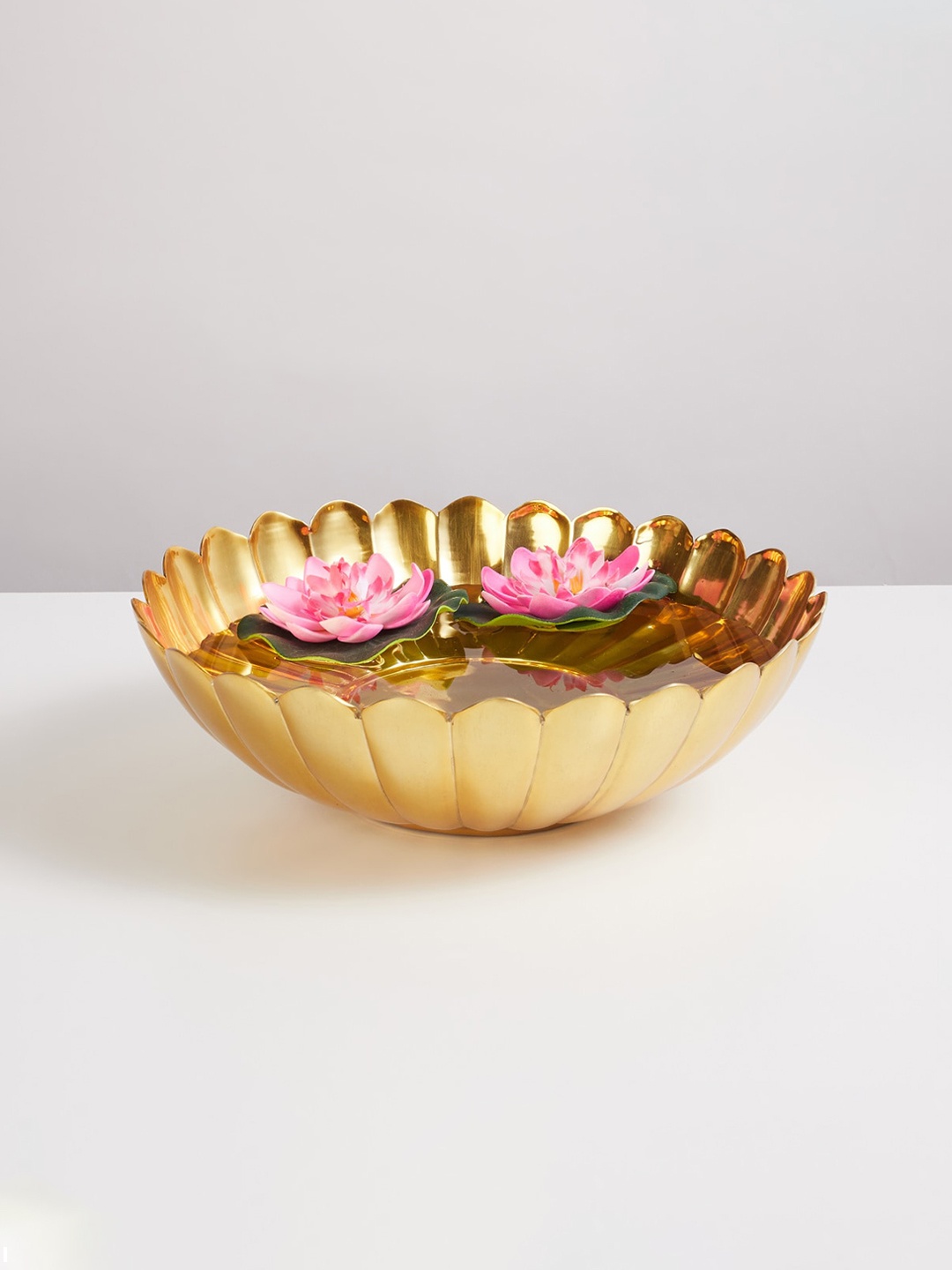

Home Centre Gold Toned Corsica Metal Potpourri Bowl