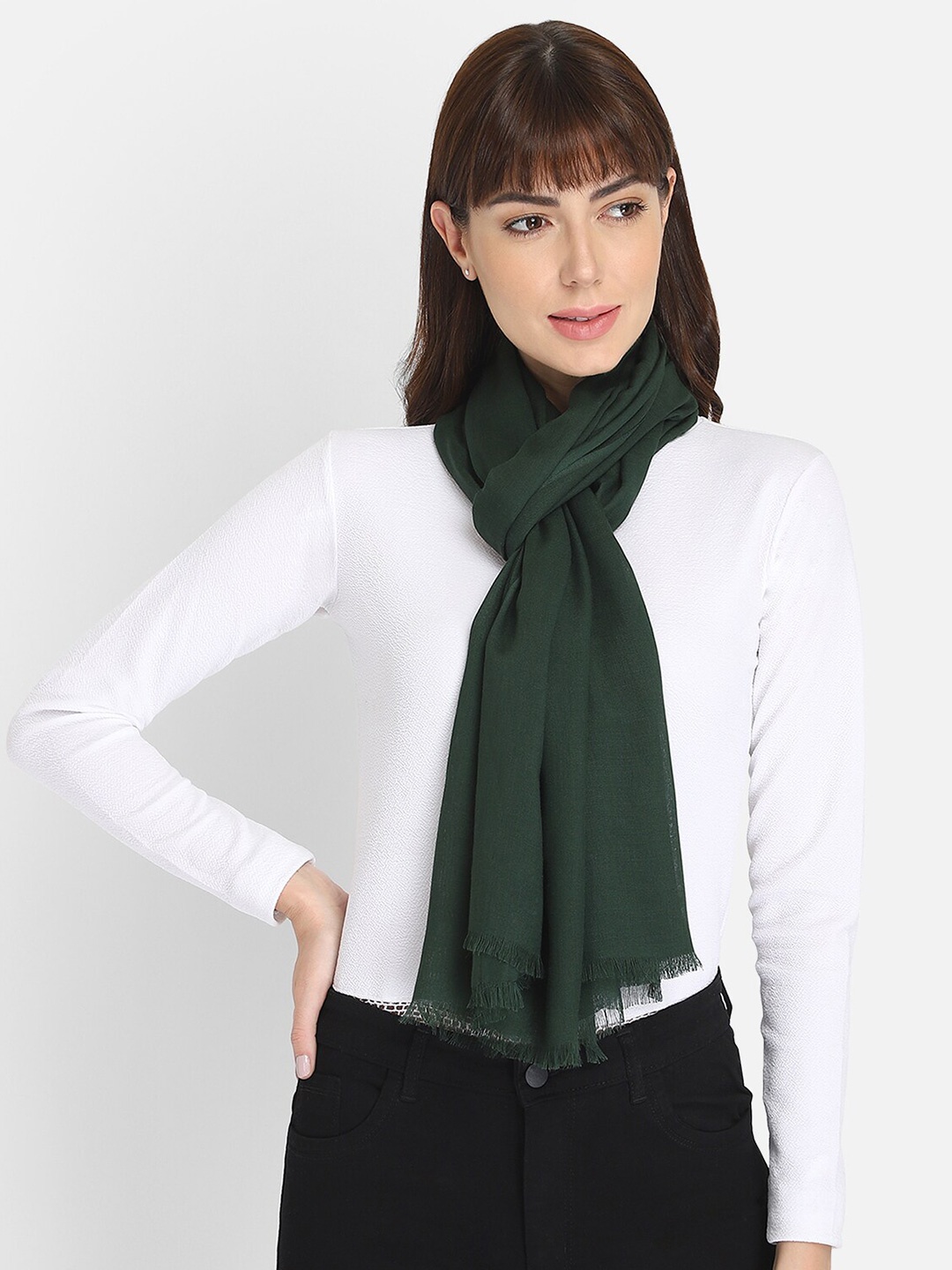 

Aditi Wasan Women Green Solid Stole