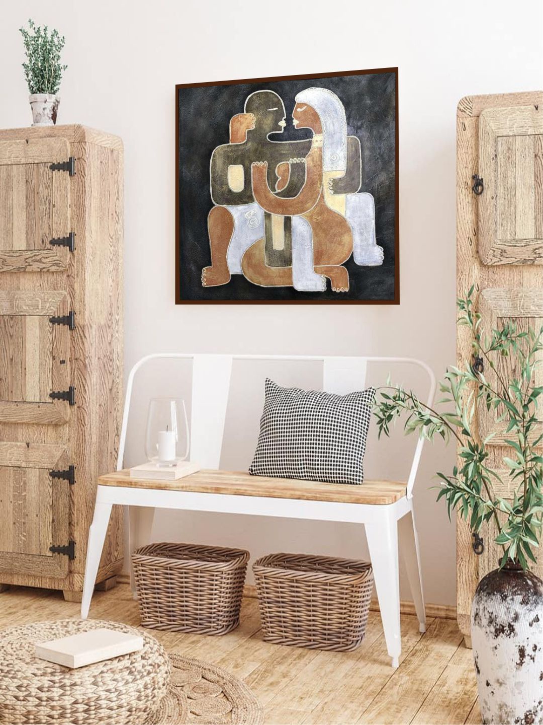 

The Art House Black & Beige Abstract Painting Wall Art