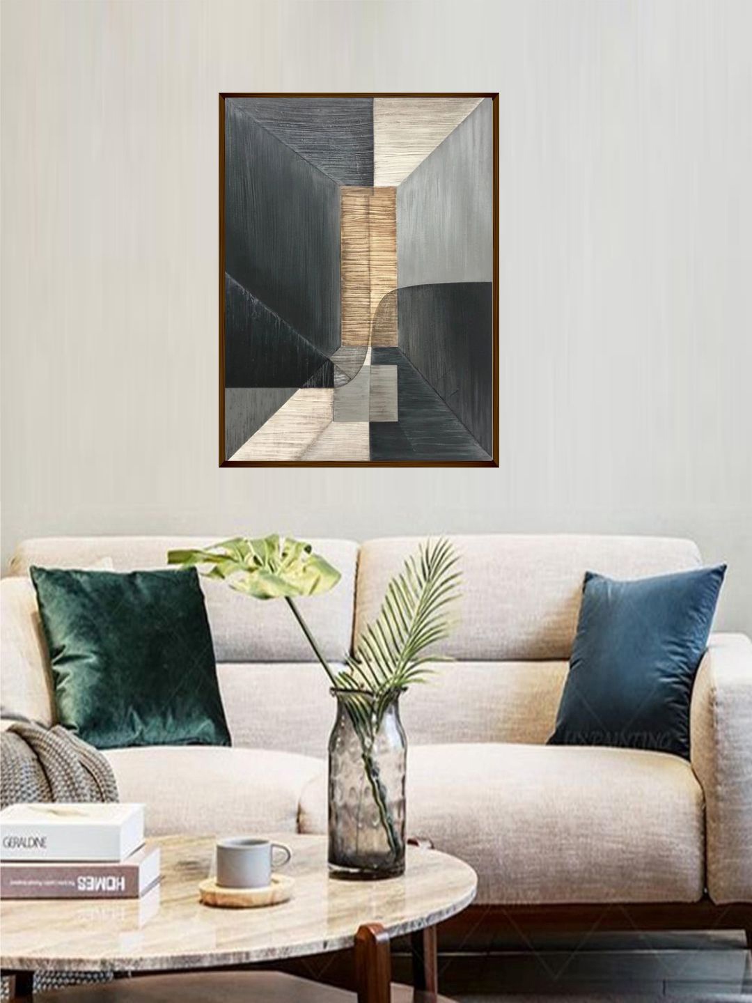 

The Art House Grey & Cream Colored Abstract Painting Wall Art