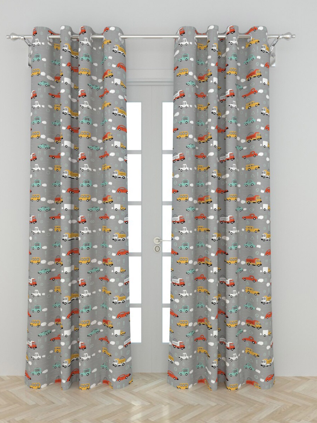 

Home Centre 2Pcs Multicoloured Black Out Door Curtain, Multi