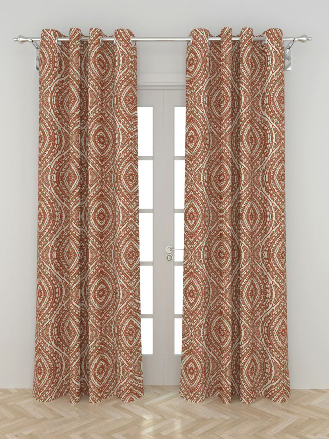 

Home Centre 2Pcs Brown Black Out Door Curtain