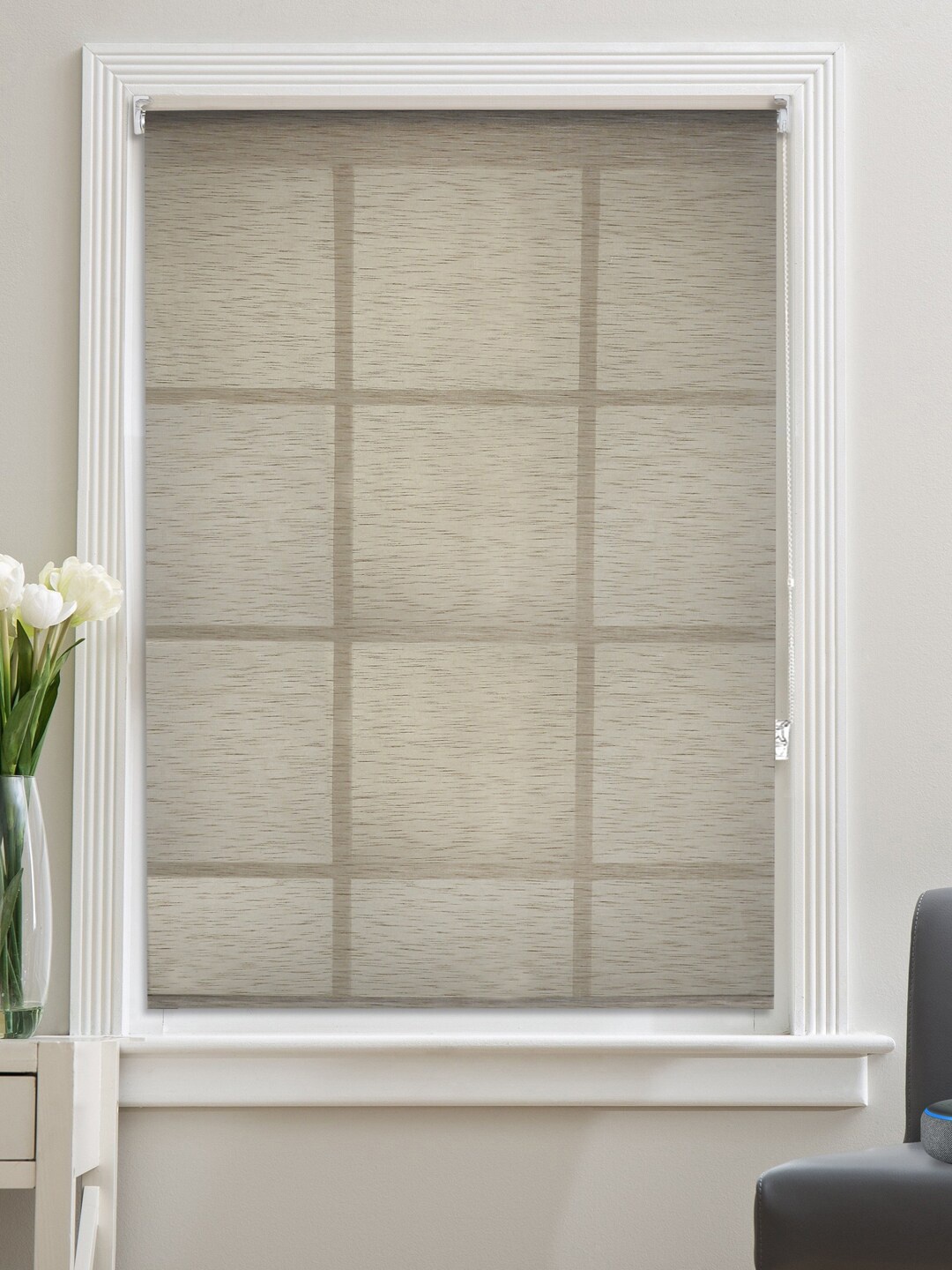 

Deco Window Beige Sheer UV Protection Roll-Up Shades Window Blinds