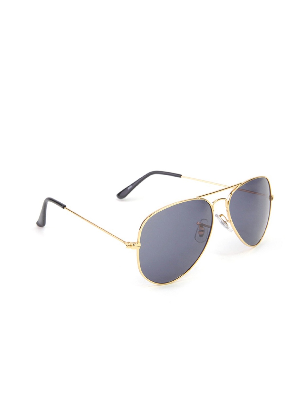 

SUNNIES Unisex Black Lens & Gold-Toned Aviator Sunglasses with UV Protected Lens
