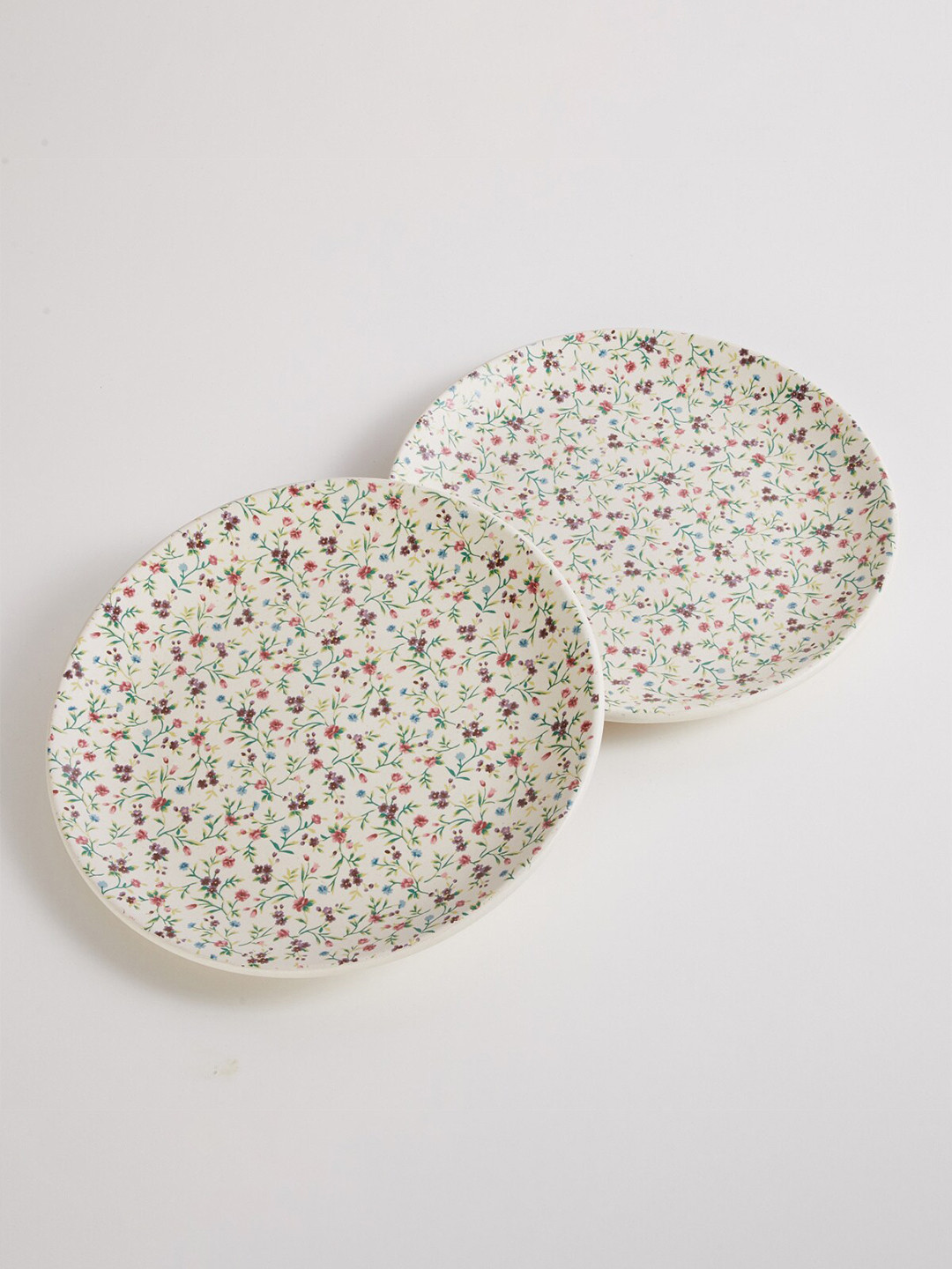 

Home Centre Set Of 2 Stoneware Glossy Plates, White