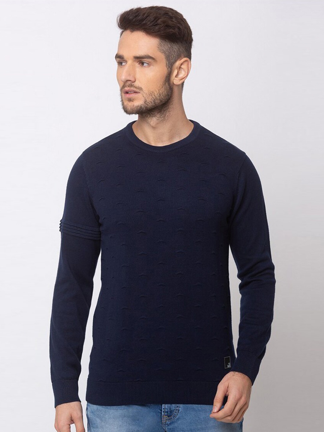 

SPYKAR Men Blue Cotton Pullover