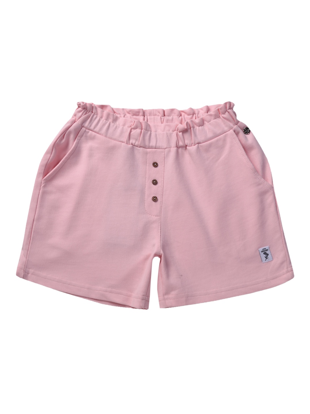 

Gini and Jony Girls Pink Cotton Shorts