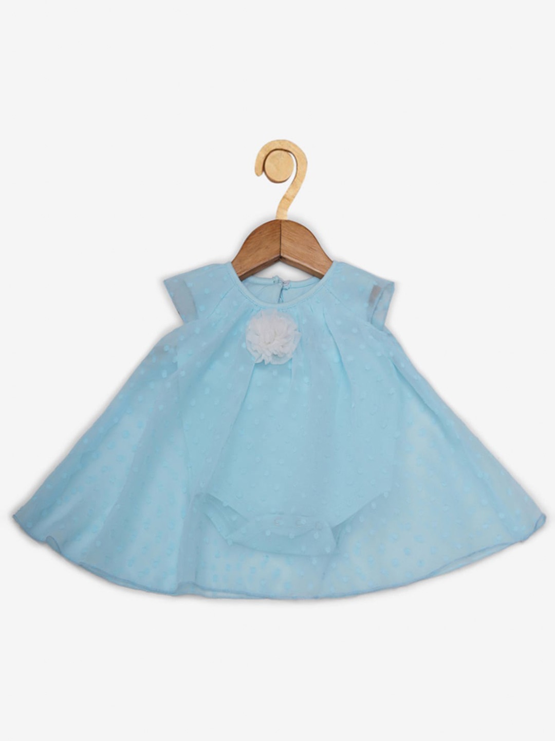 

Creative Kids Girls Turquoise Blue Self Design A-Line Dress