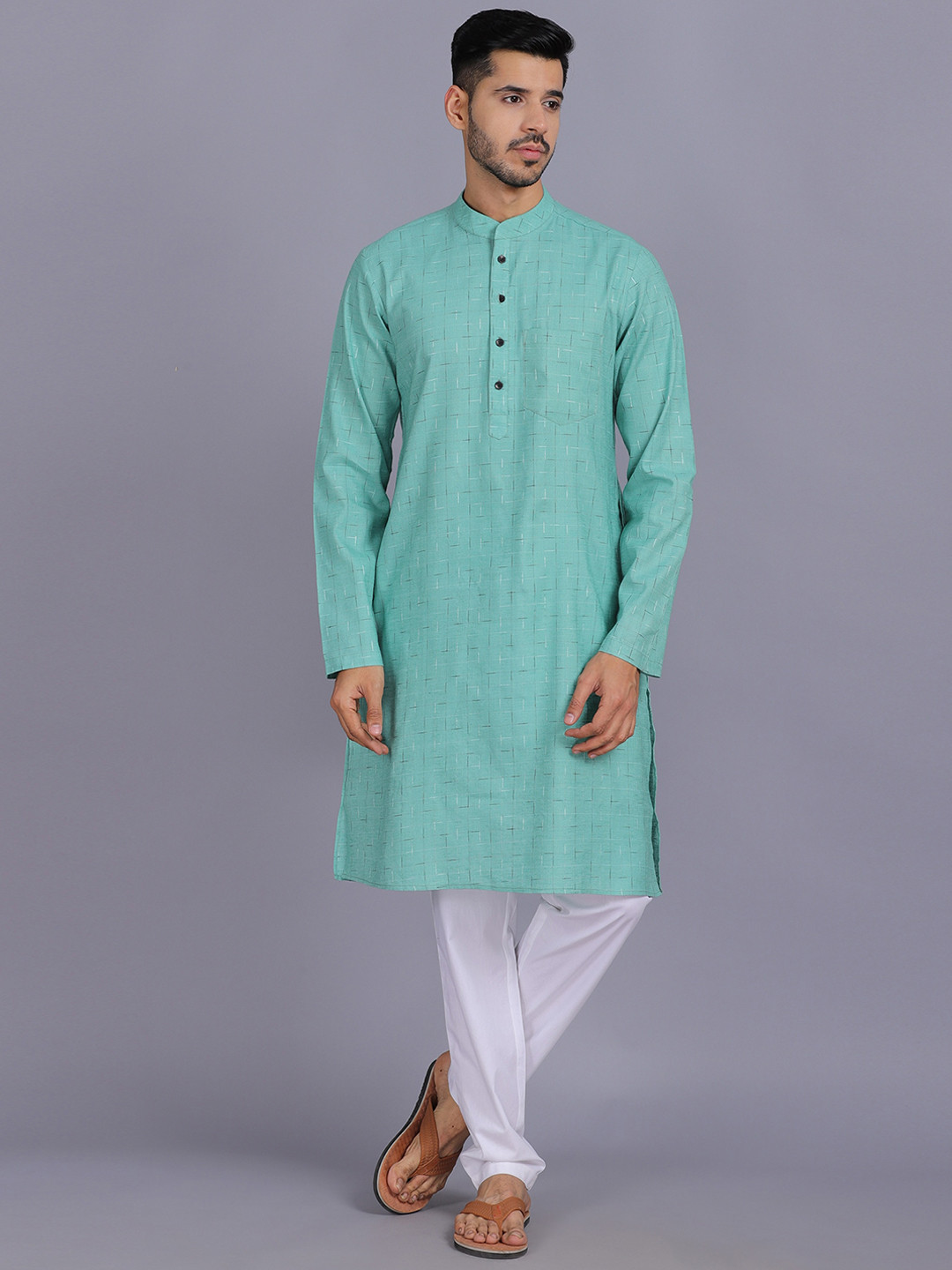 

Waahiba Men Blue Kurta with Pyjamas