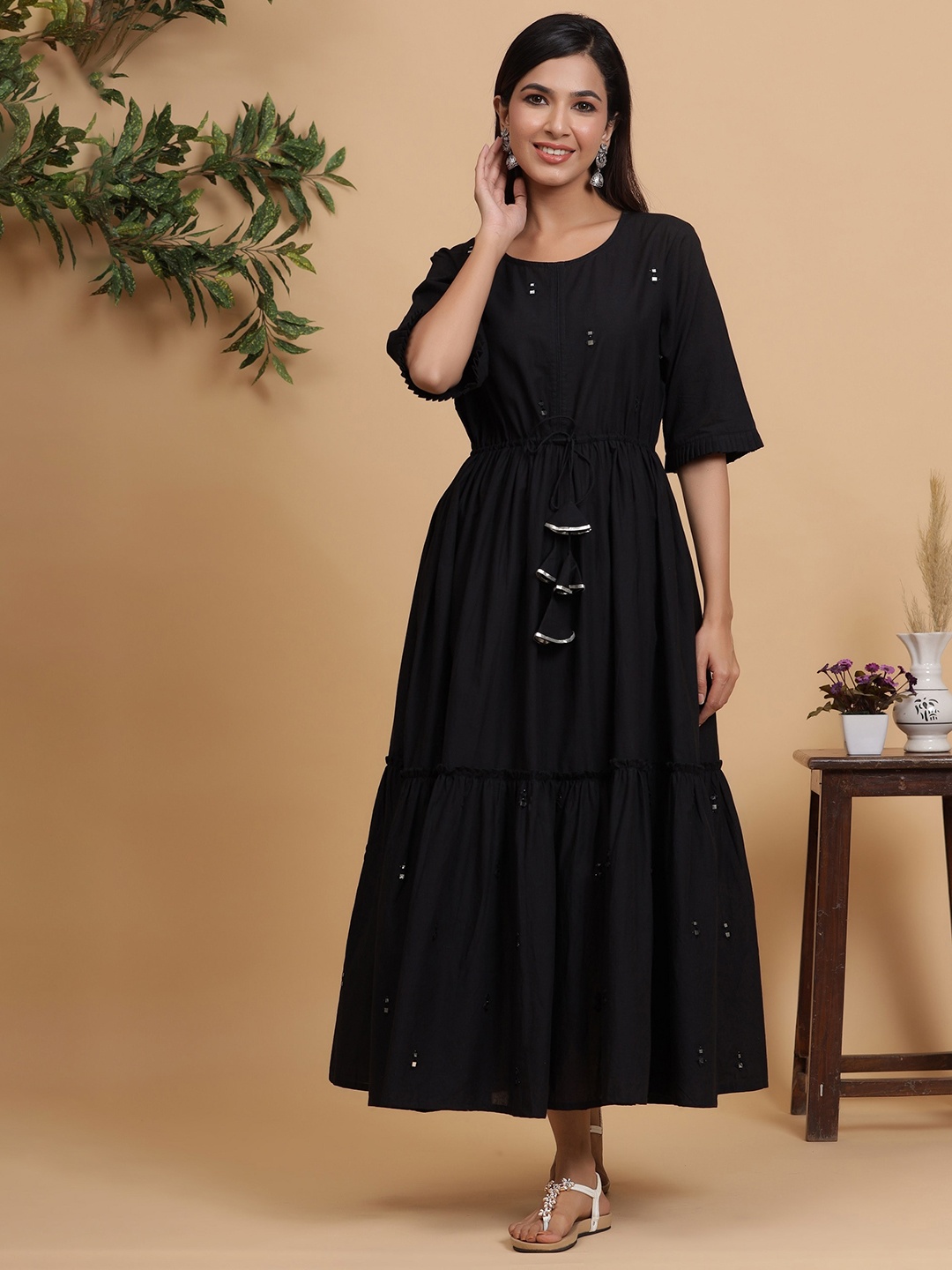 

mirari Women Black Anarkali Kurta