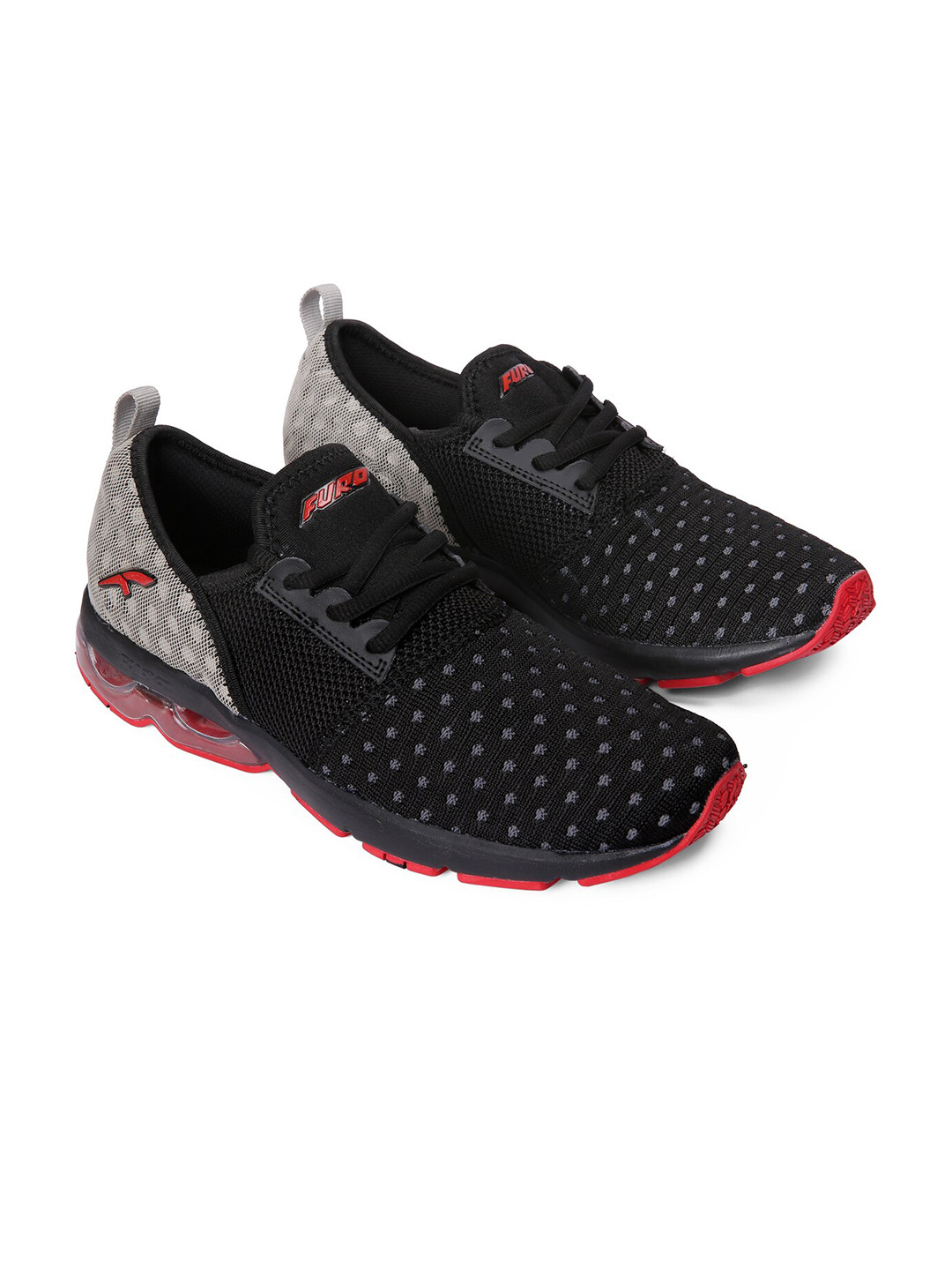 

FURO by Red Chief Men Black Mesh Lace Up Regular Running Sports Shoes