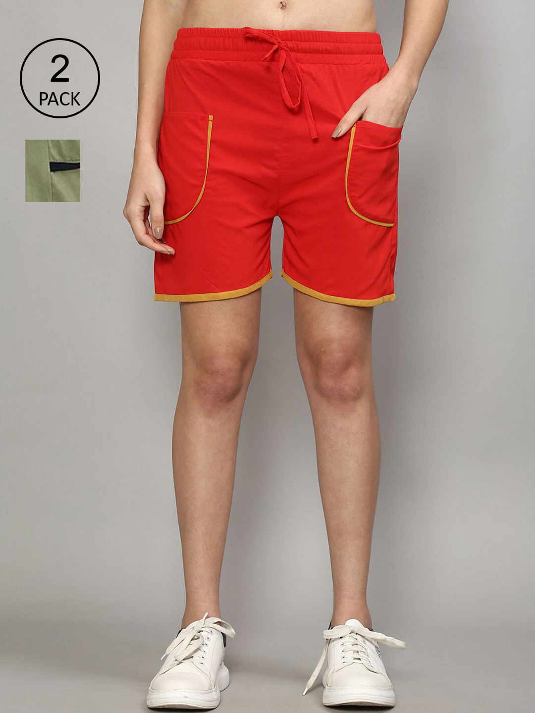 

GRACIT Women Red Running Sports Shorts