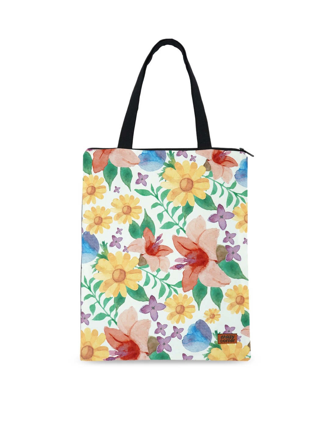 

Crazy Corner Pink Floral Printed Structured Tote Bag with Bow Detail