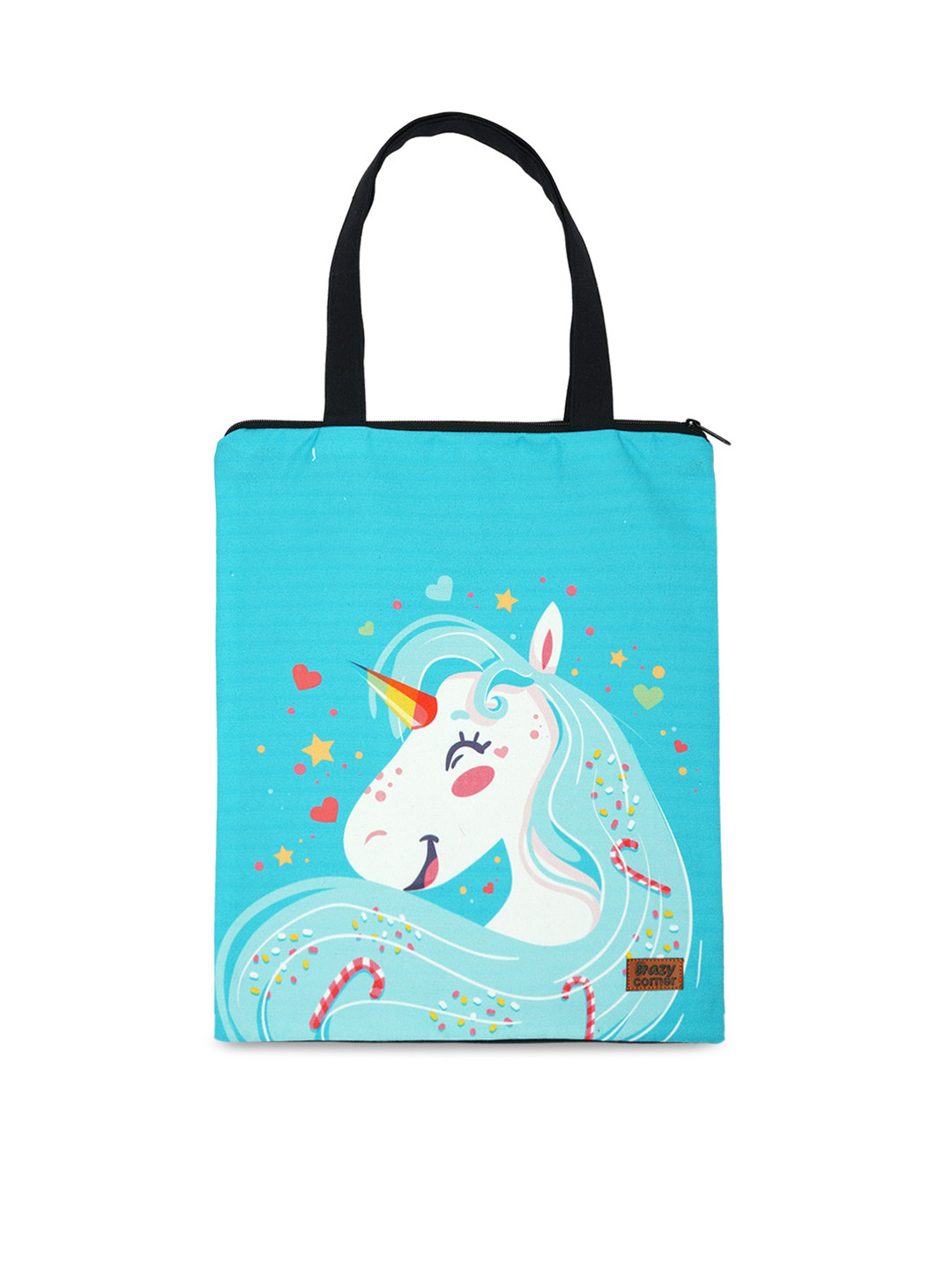 

Crazy Corner Blue Embellished Structured Tote Bag