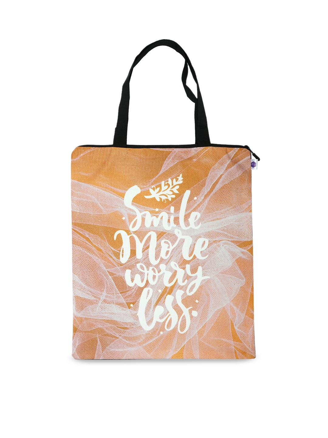 

Crazy Corner Orange Printed Structured Tote Bag